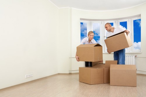 Removal team preparing a flat move in Kentish Town