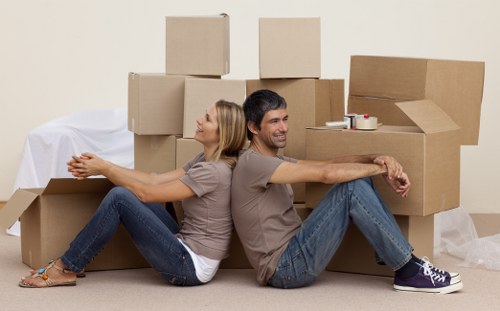 Unpacking items into labelled rooms during a local move in Kentish Town