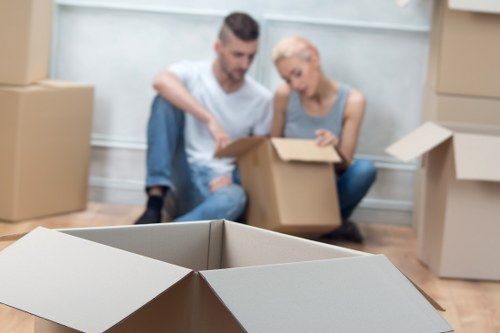 Selection of sturdy boxes and protective packing materials