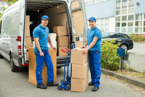 Packed moving boxes ready for a home move in Kentish Town
